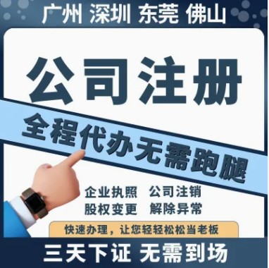 广州注册公司办理营业执照做账报税代理记账注销变更